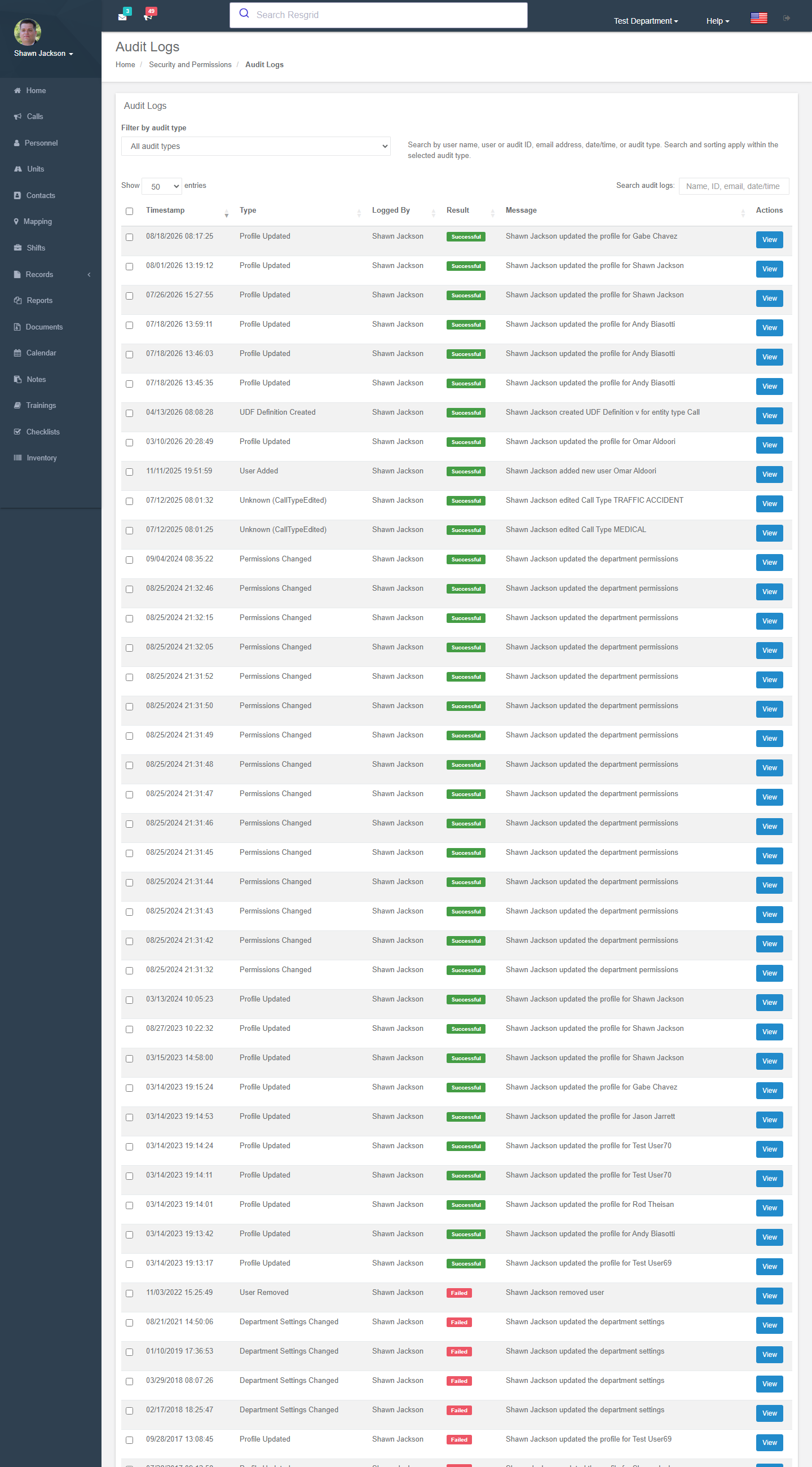 Audit logs