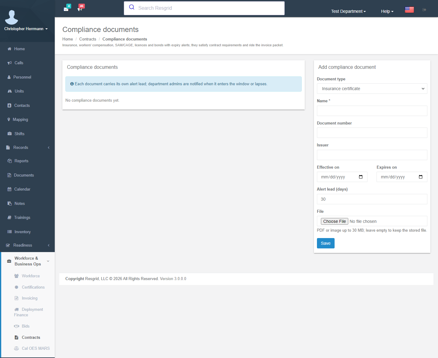 Compliance documents
