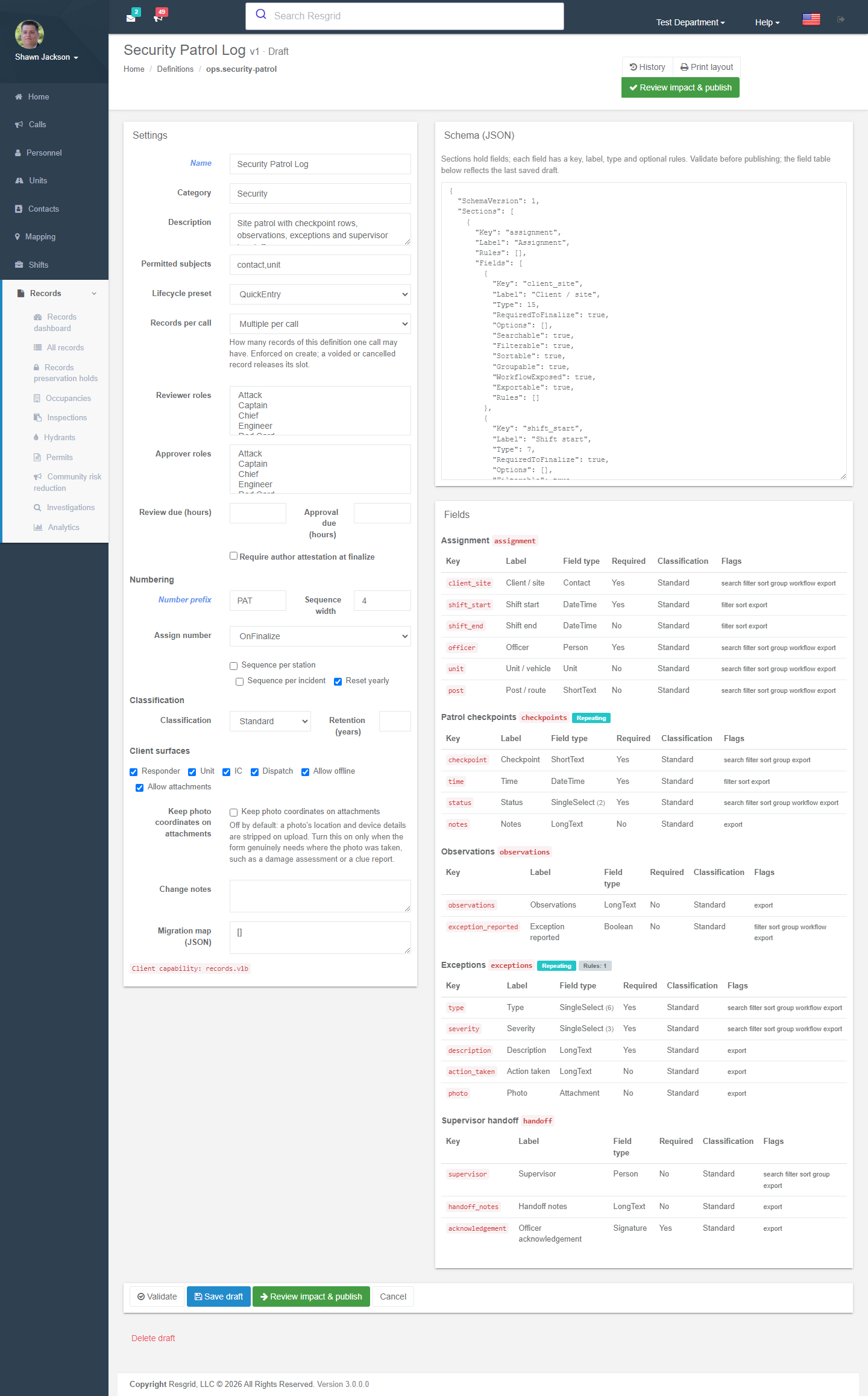 Definition editor