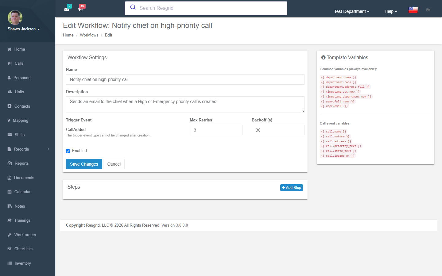 Workflow editor