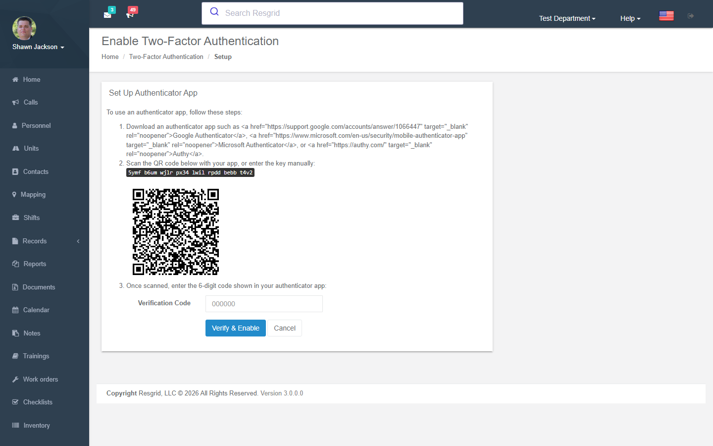 Enable 2FA