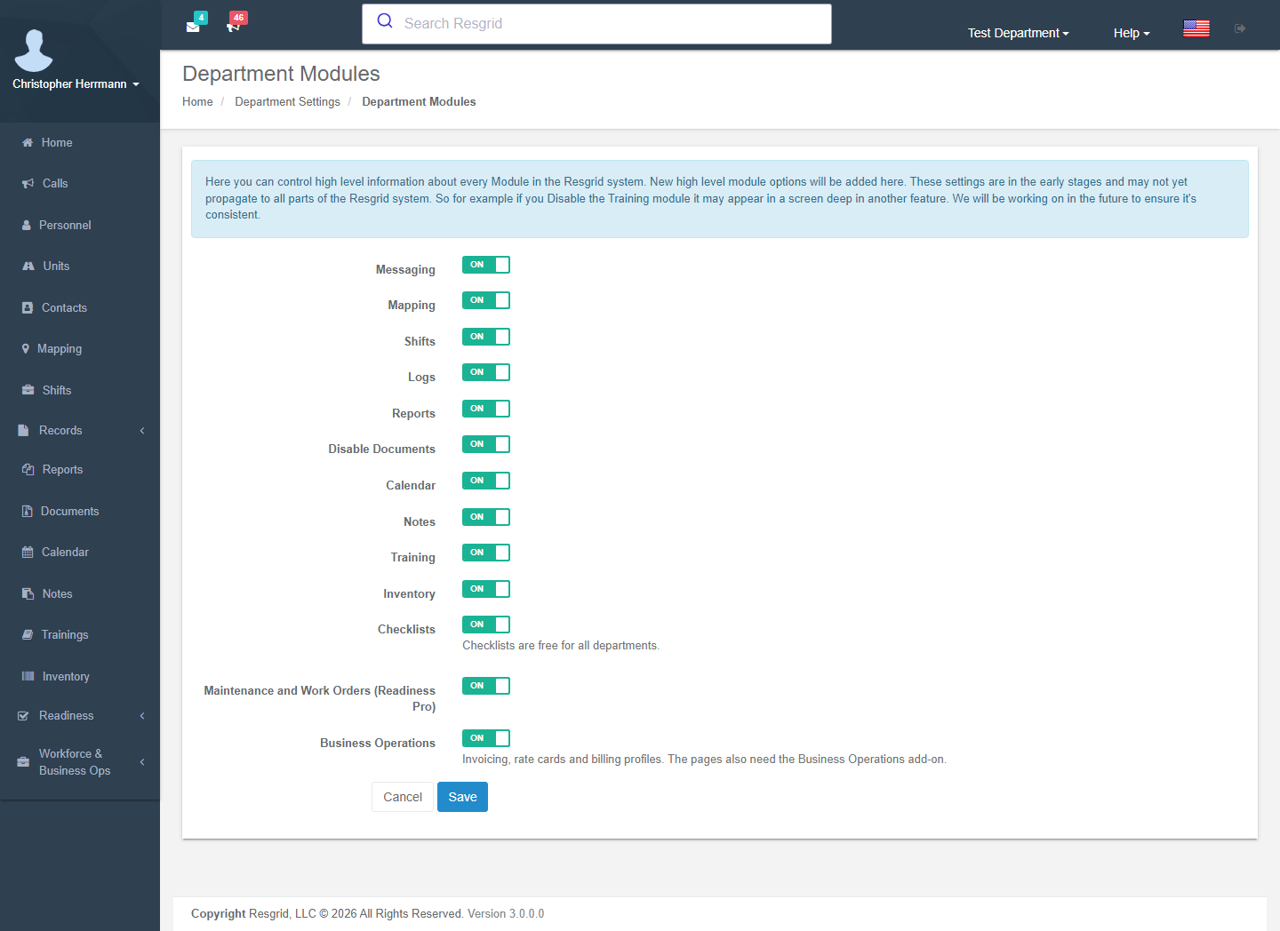 Module settings