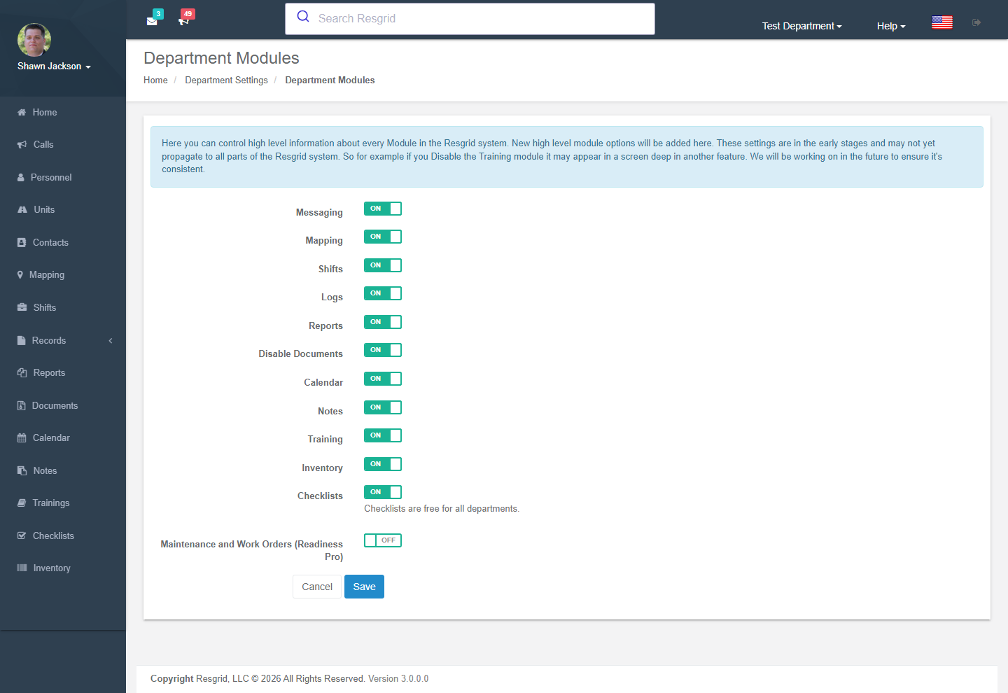 Module settings
