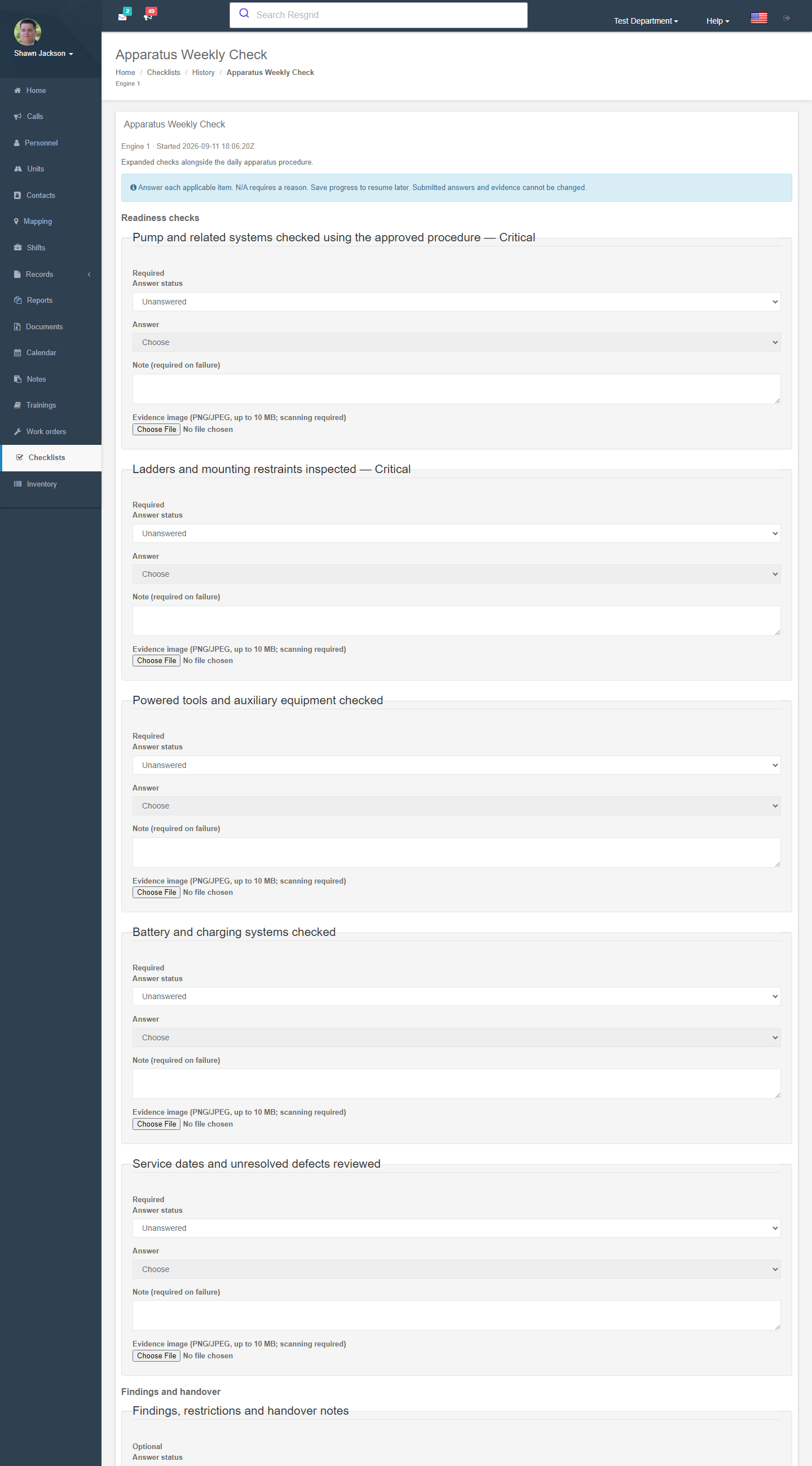 Running a checklist